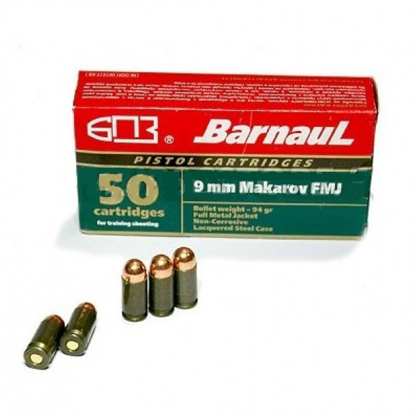 CARTRIDGE BARNAUL 9X18 MAKAROV FMJ 94gr