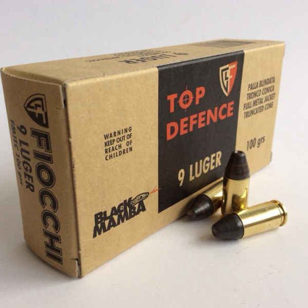 CARTRIDGE FIOCCHI 9X19 Black Mamba FMJTC 100gr