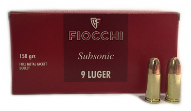 ПАТРОНЫ FIOCCHI 9x19 SUBSONIC FMJ 158gr