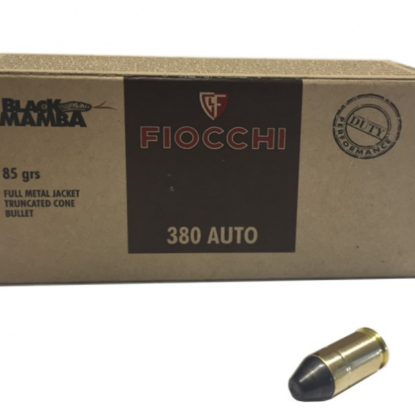 CARTRIDGE FIOCCHI 380 AUTO, Black Mamba FMJTC 85gr
