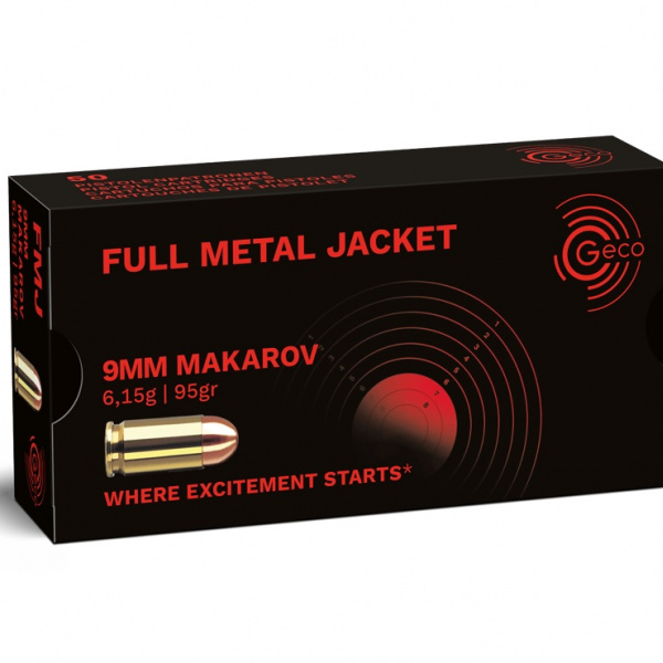 CARTRIDGE Geco 9X18 MAKAROV FMJ 95gr
