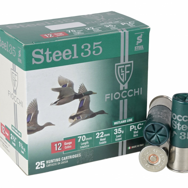 SHOTSHELL FIOCCHI STEEL SHOT 12/70/22 - 2.9mm - 5, 35g