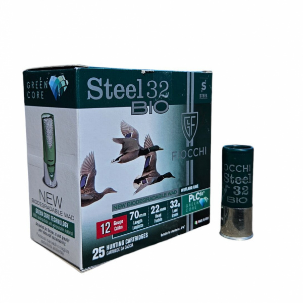 SHOTSHELL FIOCCHI STEEL SHOT 12/70/22 - 3.9mm - 0, 32g