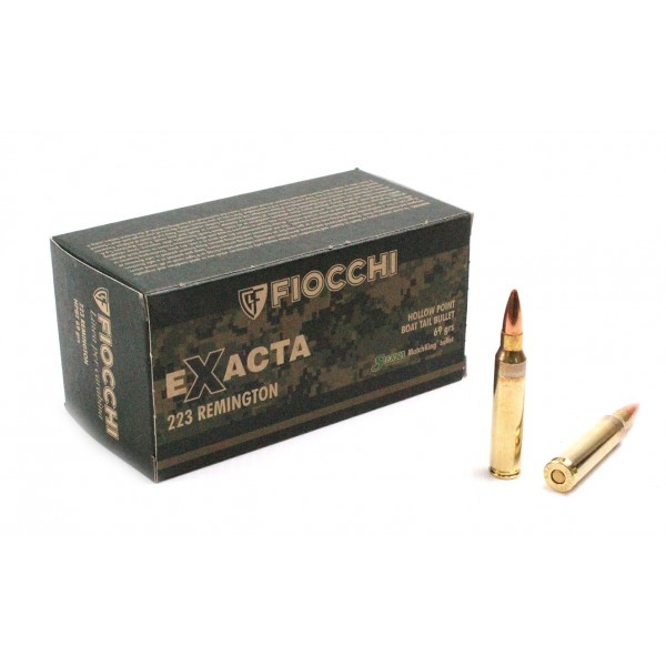 Патрон  FIOCCHI EXACTA .223REM HPBT 69 grs.