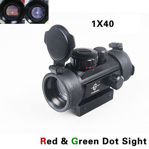 Details about   1x40 Red Green Dot Optic Sight Optics Scope 11/20mm Weaver Rail Air Rifle Mount 