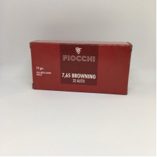 CARTRIDGE FIOCCHI .32AUTO (7.65mm Browning) FMJ 73gr